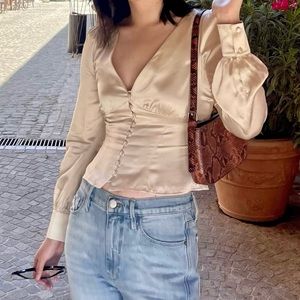 Reformation Cadence Silk Top